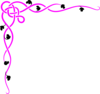 Pink Black Flower Border Clip Art