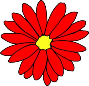 Red Daisy Flower 2 Clip Art