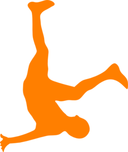 Falling Man In Organge Clip Art