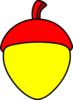Yellow Acorn With Red Cap Clip Art
