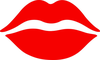 Red Kiss Lips Clipart Image