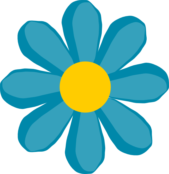 flower line clip art. Blue Flower clip art