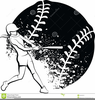 Free Black And White Softball Clipart Image