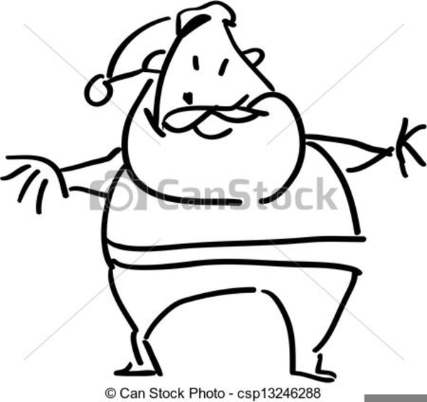 Free Black And White Santa Clipart | Free Images at Clker.com - vector