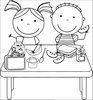 Kids Eating Lunch Clipart Image