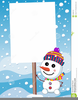 Snowman Holding Sign Clipart Image