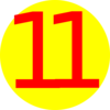 Yellow, Round, With Number 11 Clip Art