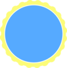 Yellow & Blue Scallop Circle Frame Clip Art