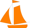Orange Sail Boat Clip Art