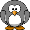 Grey Penguin Clip Art