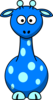 Blue Giraffe Clip Art