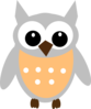 Light Orange Gray Owl Clip Art