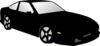 Black Car With Yellow Head Light Clip Art