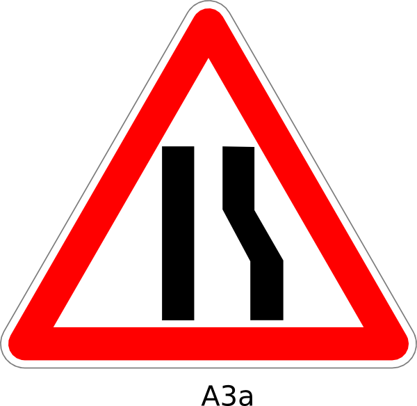 Road Merging Left Sign Clip Art At Vector Clip Art Online