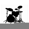 Drum Set Clipart Black And White Image