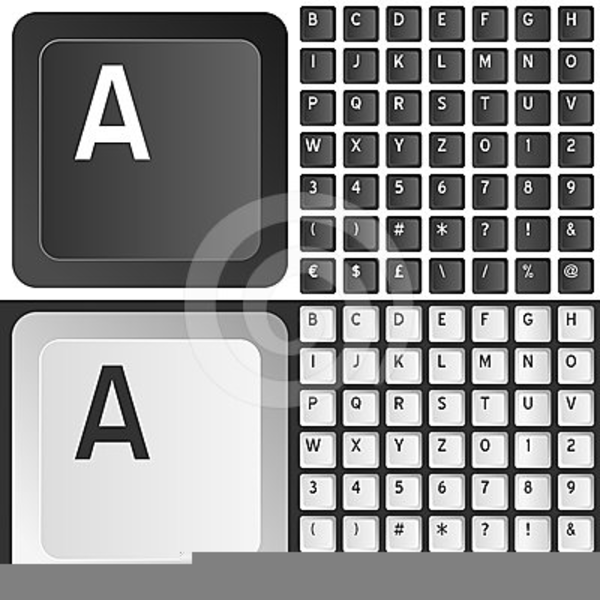 computer keyboard clipart black and white
