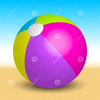 Inflatable Beach Ball Beach Vector Illustration Image