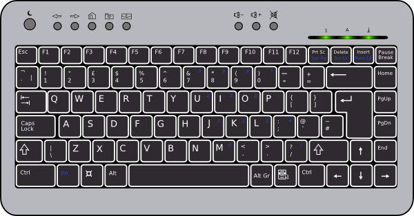 Compact Computer Keyboard Clip Art at Clker.com - vector clip art