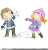 Snowman Snowball Fight Clipart Image