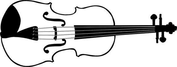 free violin clipart black and white - photo #10