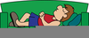 Man Sleeping On Couch Clipart Image