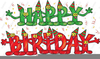 Happy Birthday Music Notes Clipart Image