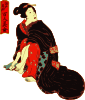 J P N Woman In A Kimono Cleans Her Feet Clip Art