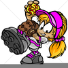 Girl Playing Softball Clipart Image