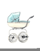 Vintage Baby Stroller Clipart Image