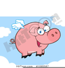 Valentine Winged Pig Clipart Image