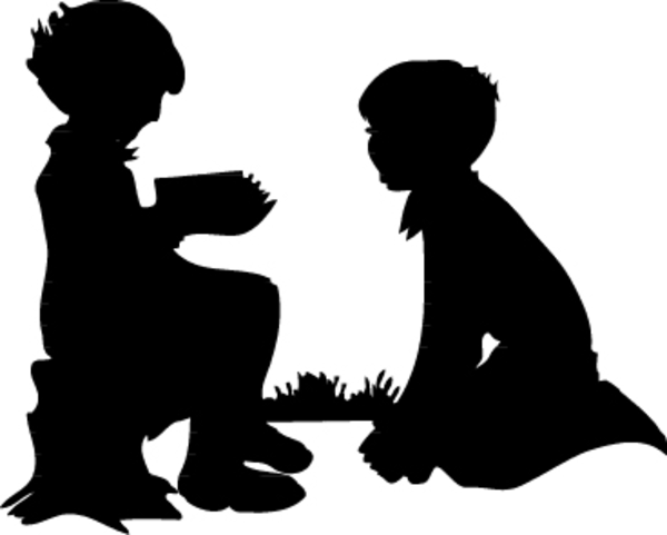 children playing silhouette clip art