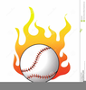 Softball With Flames Clipart Image