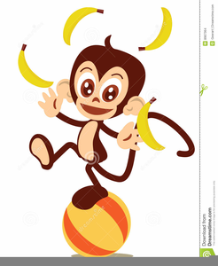 Monkey With Bananas Clipart Image