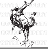 Cowboy Bucking Horse Clipart Image