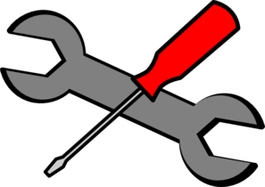 Red Screwdriver Over Wrench Clip Art