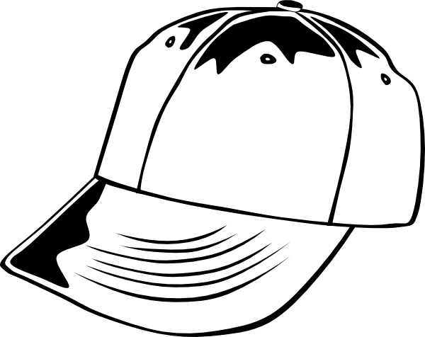 baseball bat clipart. Baseball Cap (b And W)