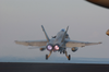 An F/a-18c Hornet Assigned To The  Argonauts  Of Strike Fighter Squadron One Four Seven (vfa-147) Launches From One Of Four Steam Driven Catapults During Flight Operations Aboard Uss Carl Vinson (cvn 70). Image