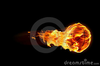 Baseball With Flames Clipart Image