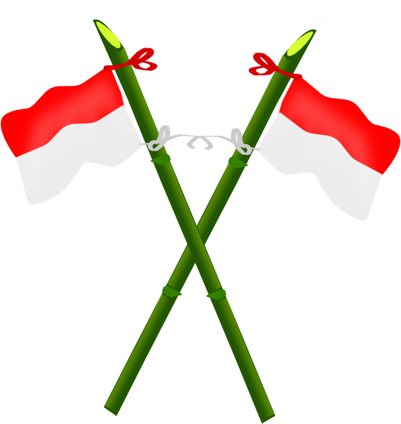 indonesian flag. Bamboo And Indonesian Flag-2