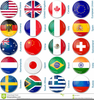 Round World Flags Clipart Image