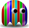 Pcman  Game Baddie Stripey Clip Art