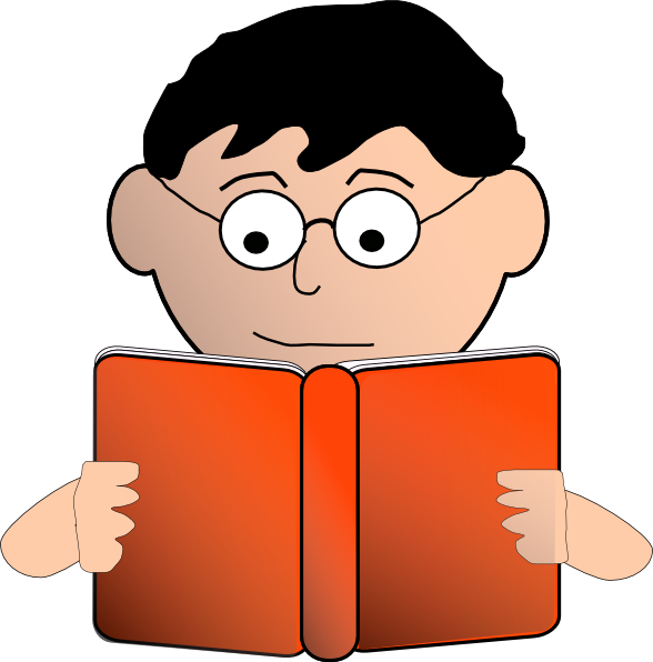 girl with glasses clipart. Man Reading With Glasses