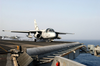 An S-3b Viking Aunches From The Flight Deck Aboard Uss Harry S. Truman (cvn 75) As Another S-3b Viking Prepares To Launch Image