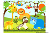 Jungle Theme Baby Shower Clipart Image
