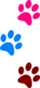 Paws Red Blue Green 1 Clip Art