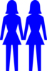 Two Women (blue) Clip Art