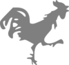 Grey Rooster Clip Art