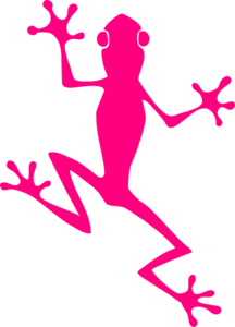 Pink Climbing Frog Clip Art