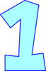 Number One (powder Blue) Clip Art