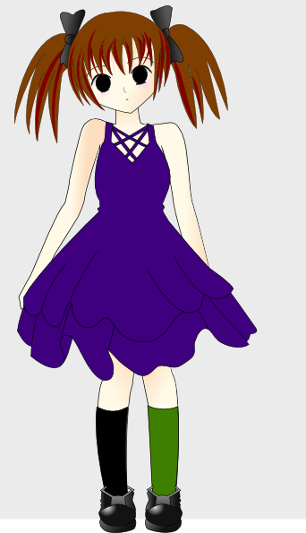 Emo Girl In Blue Dress clip art vector clip art online royalty free 